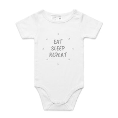 Eat Sleep Repeat clock onesie Thumbnail